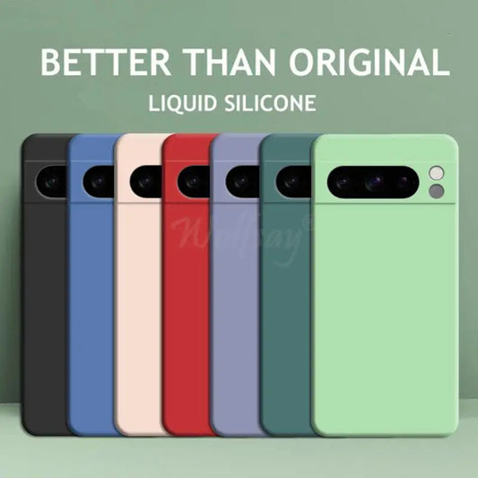 For Google Pixel 8 Pro Case Pixel 9 Pro XL Cover Liquid Silicone Rubber Protector TPU Case Pixel 8 Pro 8A 7A 7 6A 6 Pro Case