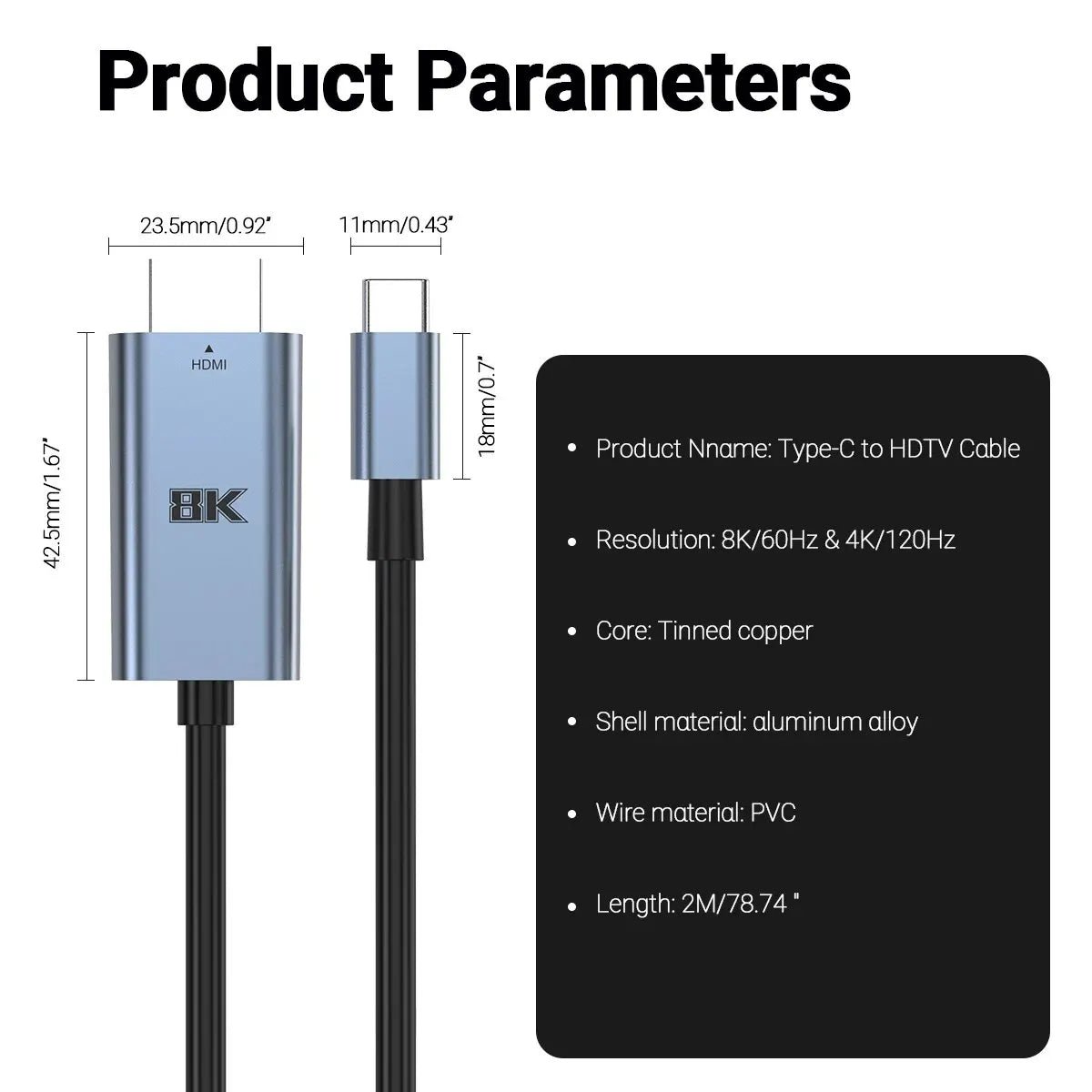 HDMI Cable Perfect for Streaming Gaming Support iPhone 15 Series Samsung S